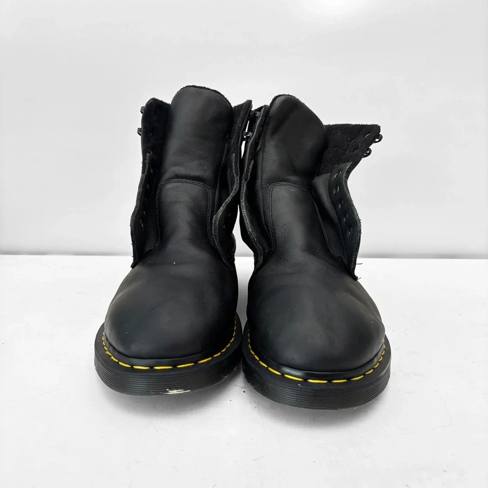 Dr. Martens 1460 Faux Fur Lined Grizzly Leather Lace Up Boots Mens 14 Grunge